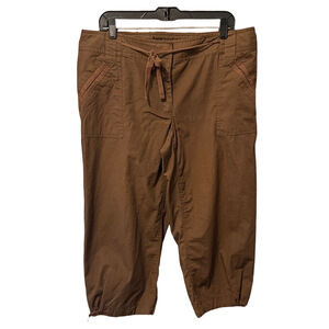 Liz & Co. Brown Cotton Capris with Pockets